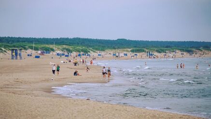 The white sand Blue Flag beach of Ventspils near the Baltic Sea